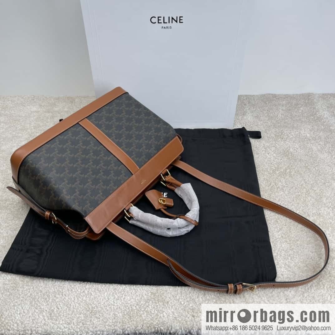 CELINE cabas printing material/cowhide handbag 192662