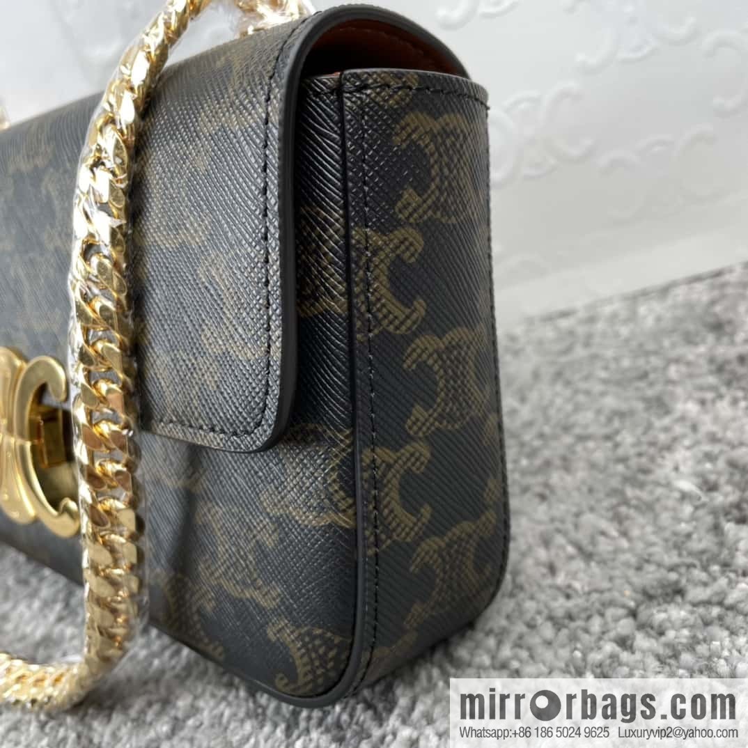 CELINE TRIOMPHE logo printed chain shoulder backpack 197992
