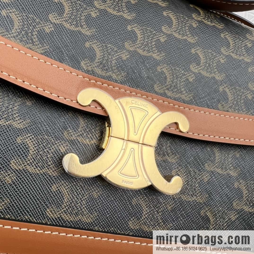 CELINE TRIOMPHE canvas and calfskin handbag 187363