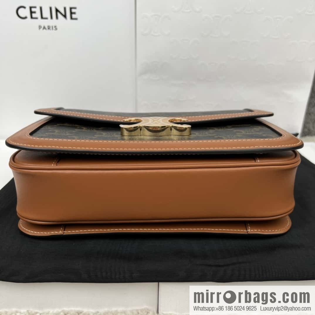 CELINE TRIOMPHE canvas and calfskin handbag 187363