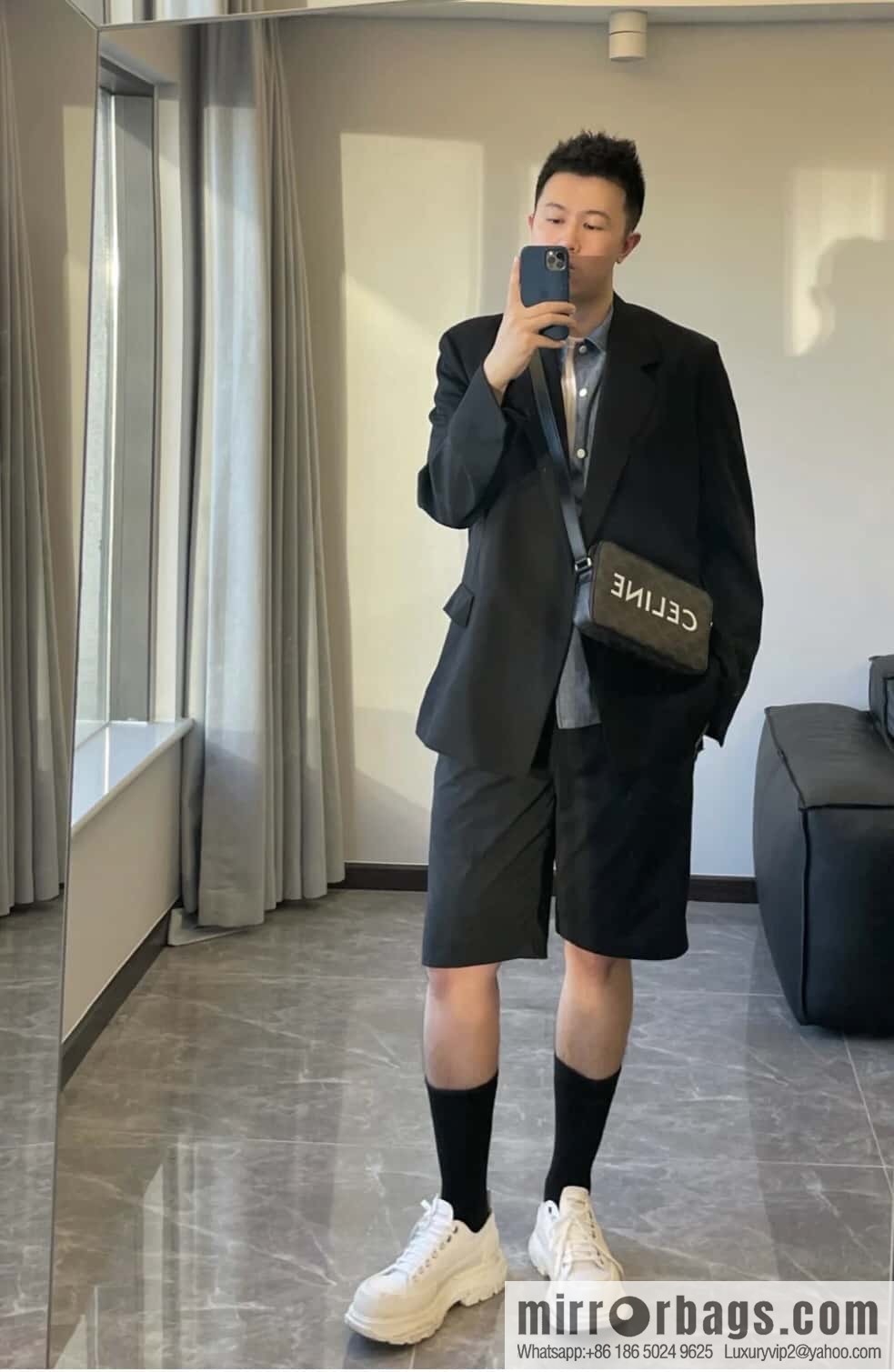 CELINE logo printed medium messenger bag 194502