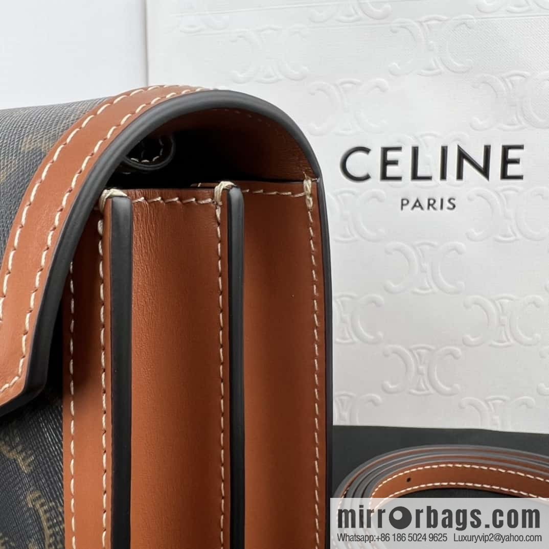 CELINE ENVELOPPE TRIOMPHE signature printed cow leather envelope bag 113322