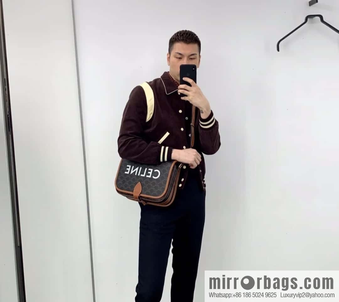 CELINE new FOLCO TRIOMPHE messenger bag PVC/cowhide 193902