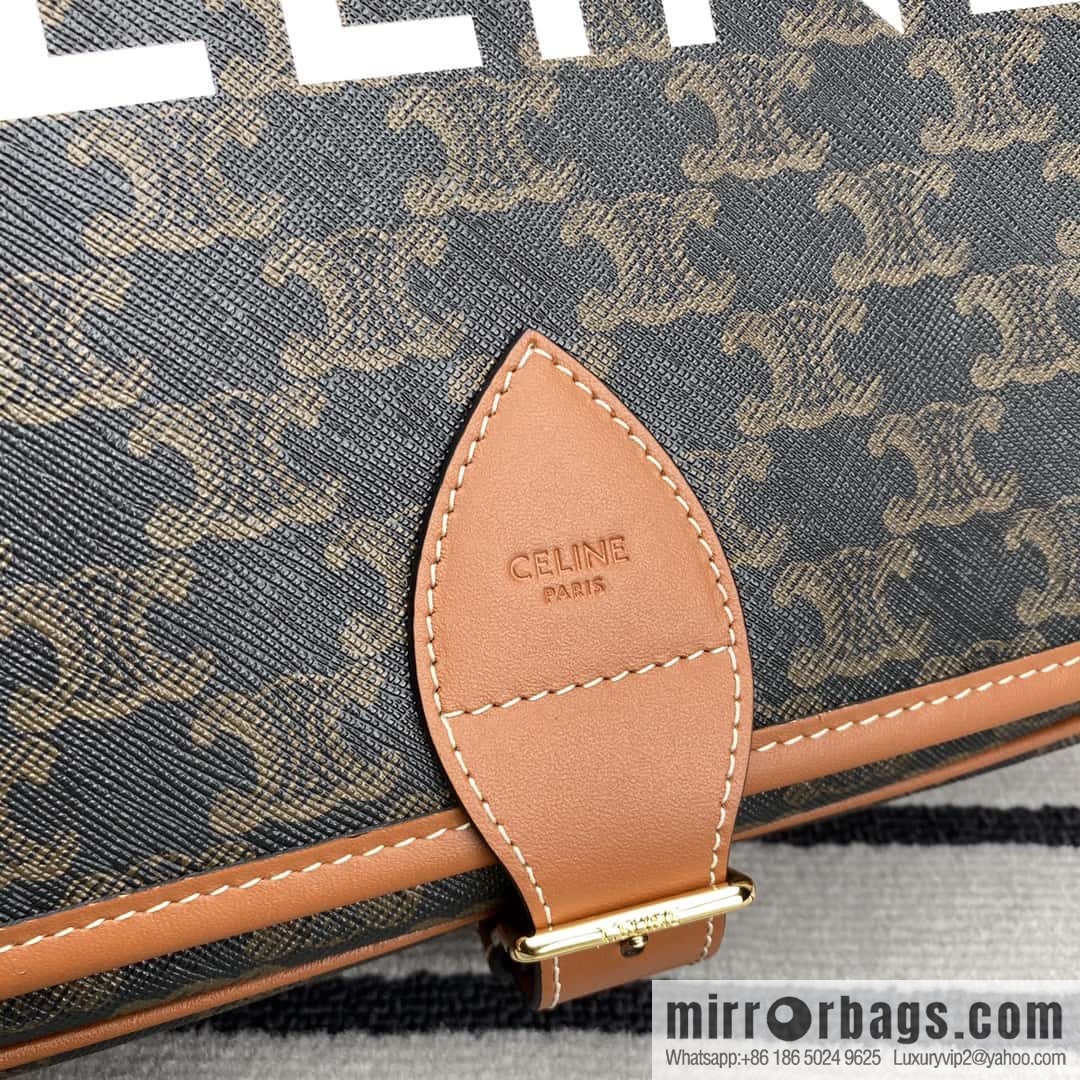 CELINE new FOLCO TRIOMPHE messenger bag PVC/cowhide 193902