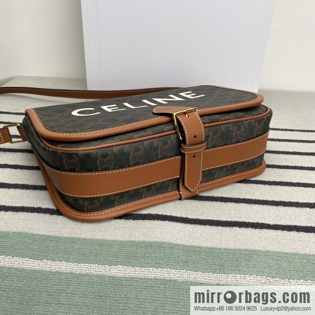 CELINE new FOLCO TRIOMPHE messenger bag PVC/cowhide 193902