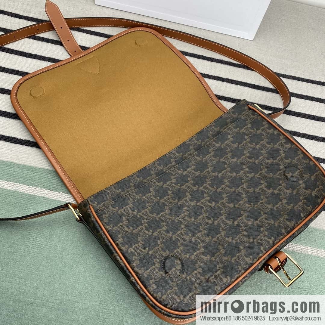 CELINE new FOLCO TRIOMPHE messenger bag PVC/cowhide 193902