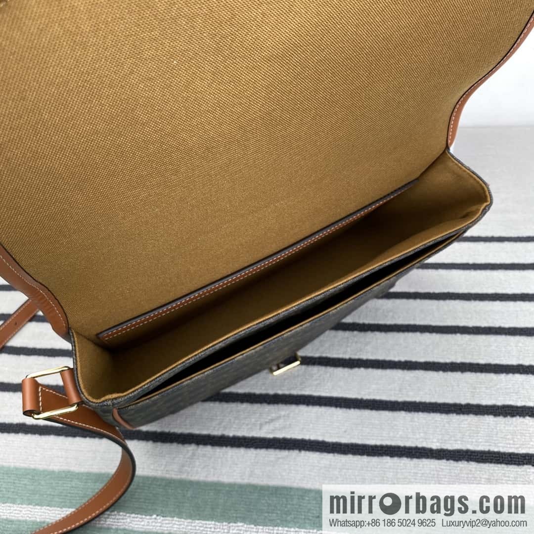 CELINE new FOLCO TRIOMPHE messenger bag PVC/cowhide 193902