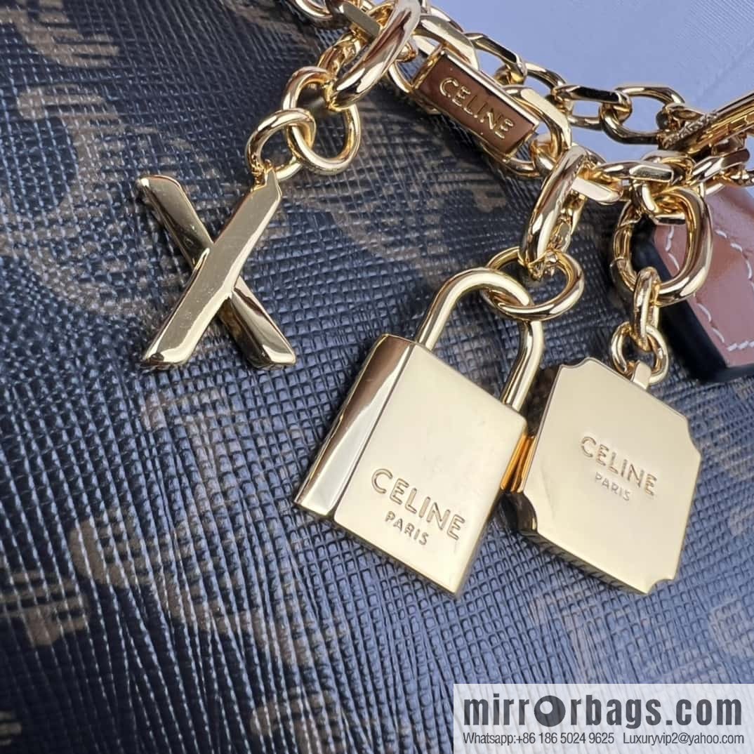 CELINE TRIOMPHE Faux Leather Mini Boston Bag 195112