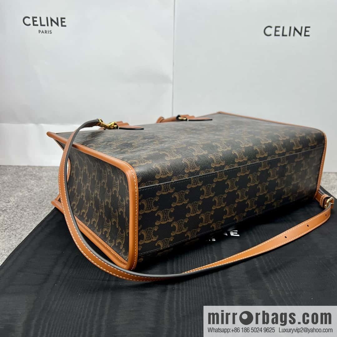 CELINE CABAS TRIOMPHE logo print and cow leather, horizontal mini handbag 199742
