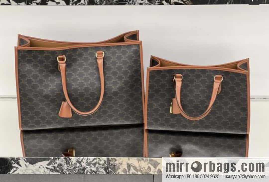 CELINE CABAS TRIOMPHE logo print and cow leather, horizontal mini handbag 197912