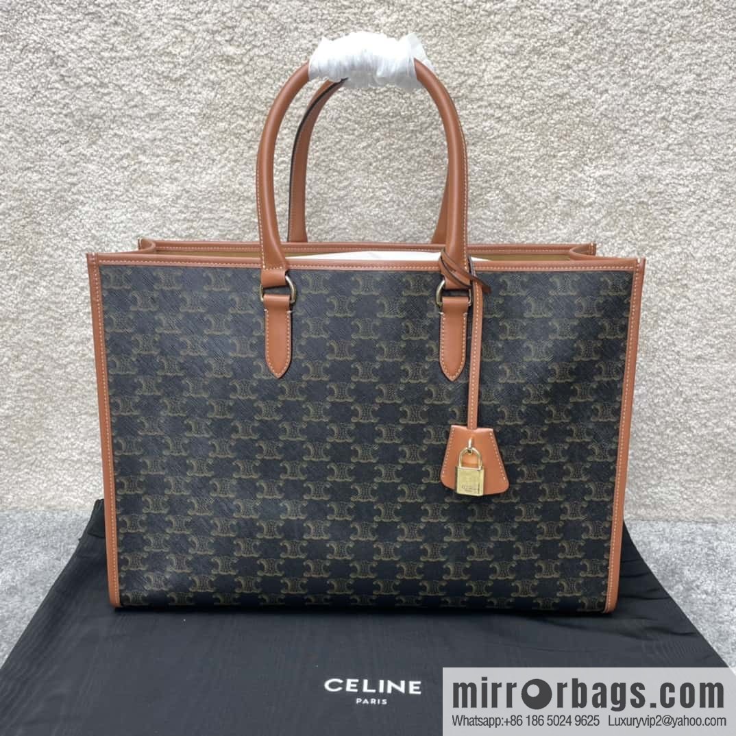 CELINE CABAS TRIOMPHE logo print and cow leather, horizontal mini handbag 197912