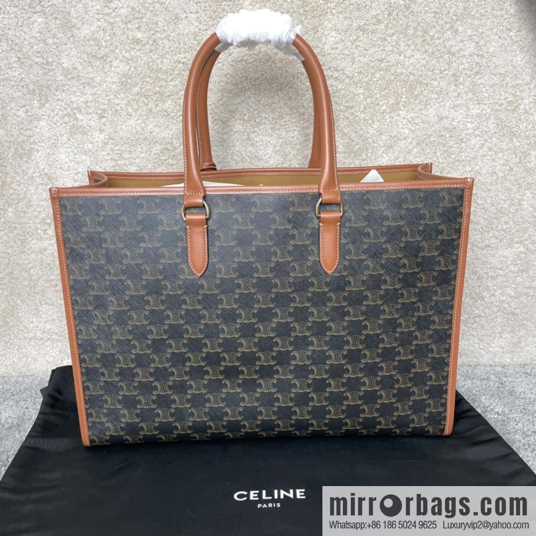 CELINE CABAS TRIOMPHE logo print and cow leather, horizontal mini handbag 197912