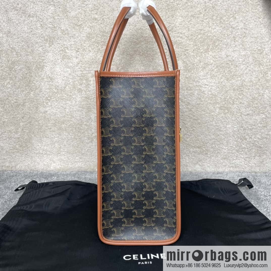 CELINE CABAS TRIOMPHE logo print and cow leather, horizontal mini handbag 197912
