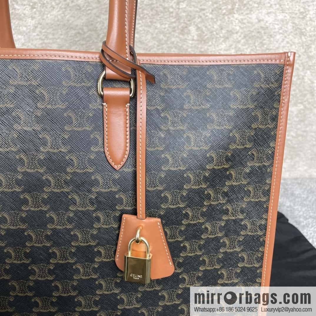CELINE CABAS TRIOMPHE logo print and cow leather, horizontal mini handbag 197912