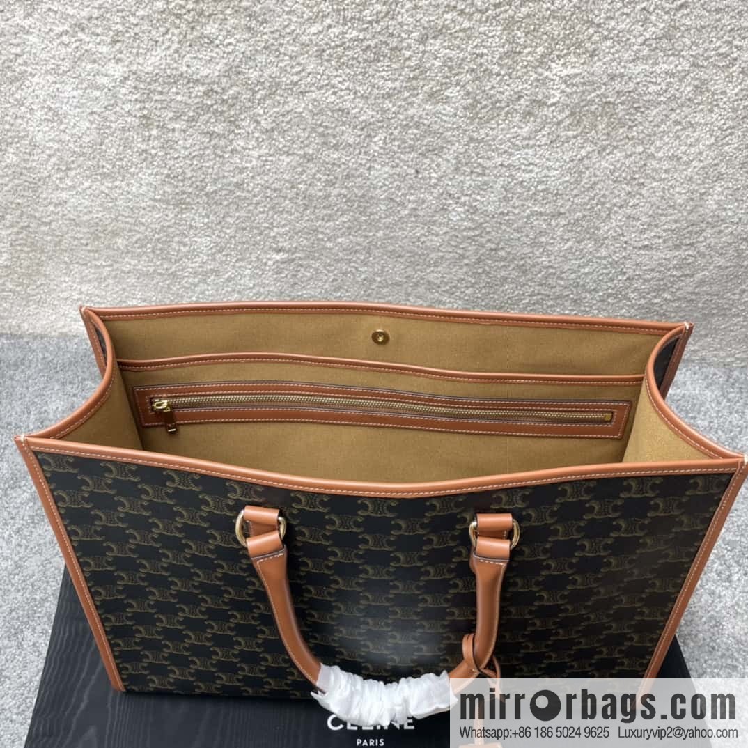 CELINE CABAS TRIOMPHE logo print and cow leather, horizontal mini handbag 197912