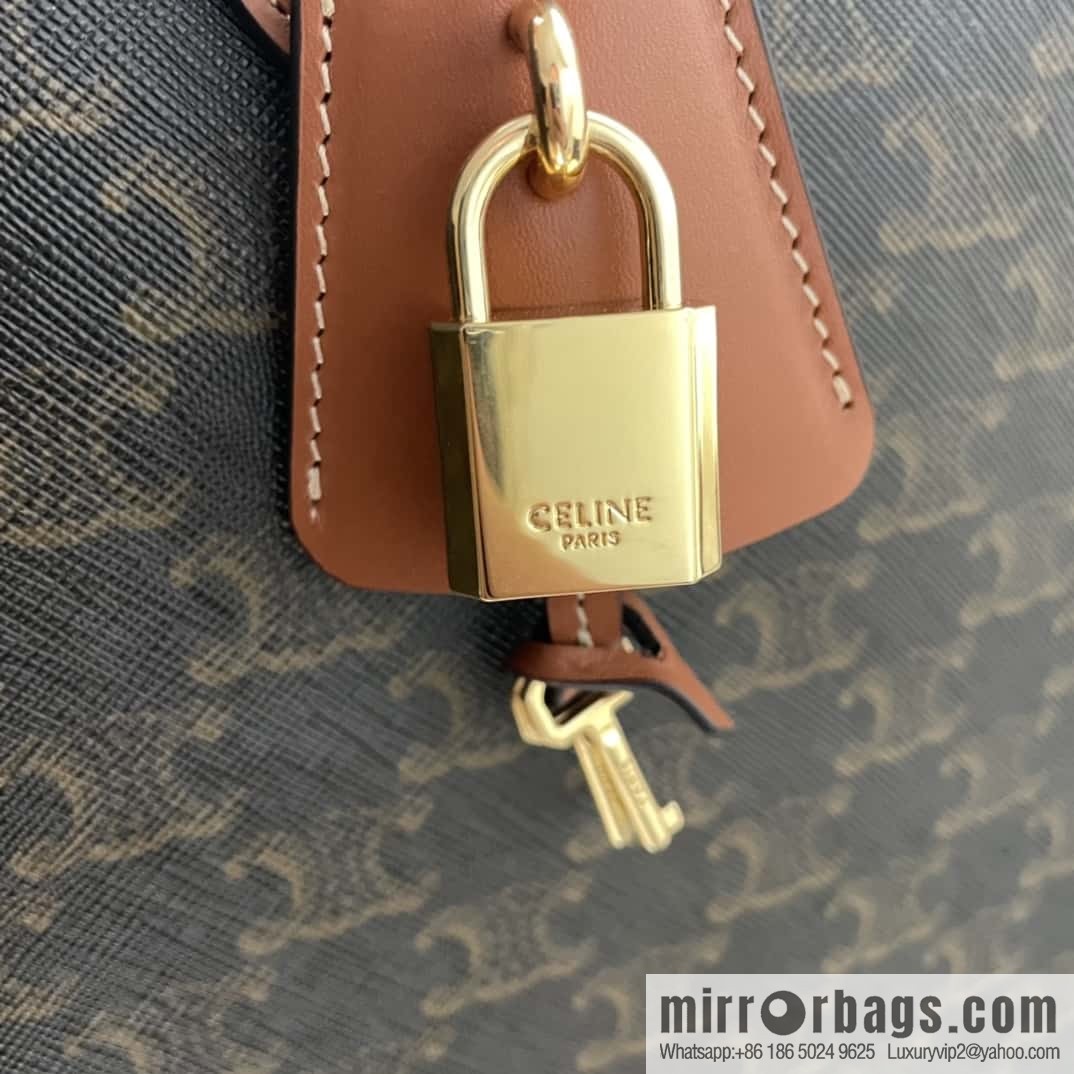 CELINE CABAS TRIOMPHE logo print and cow leather, horizontal mini handbag 197912