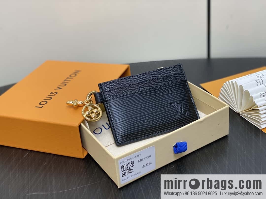 [Boutique‑grade] M82739 black water ripple, card bag wallet series