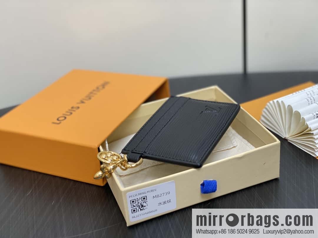 [Boutique‑grade] M82739 black water ripple, card bag wallet series