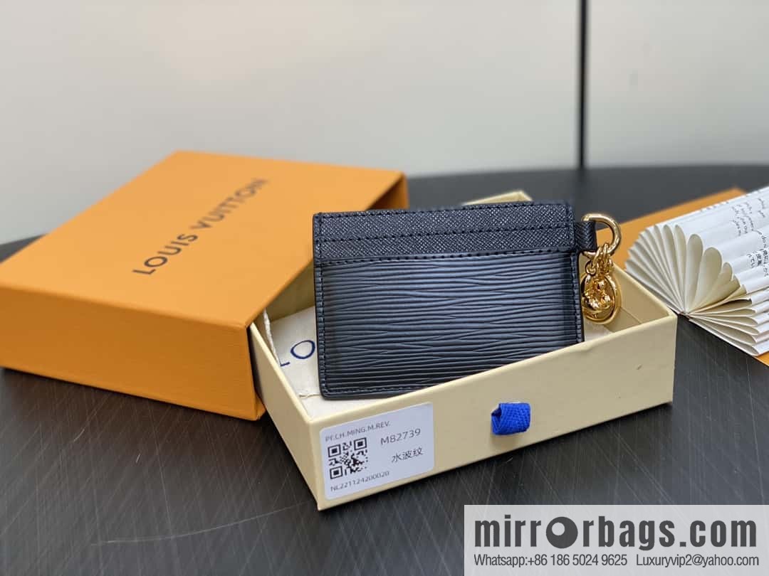 [Boutique‑grade] M82739 black water ripple, card bag wallet series