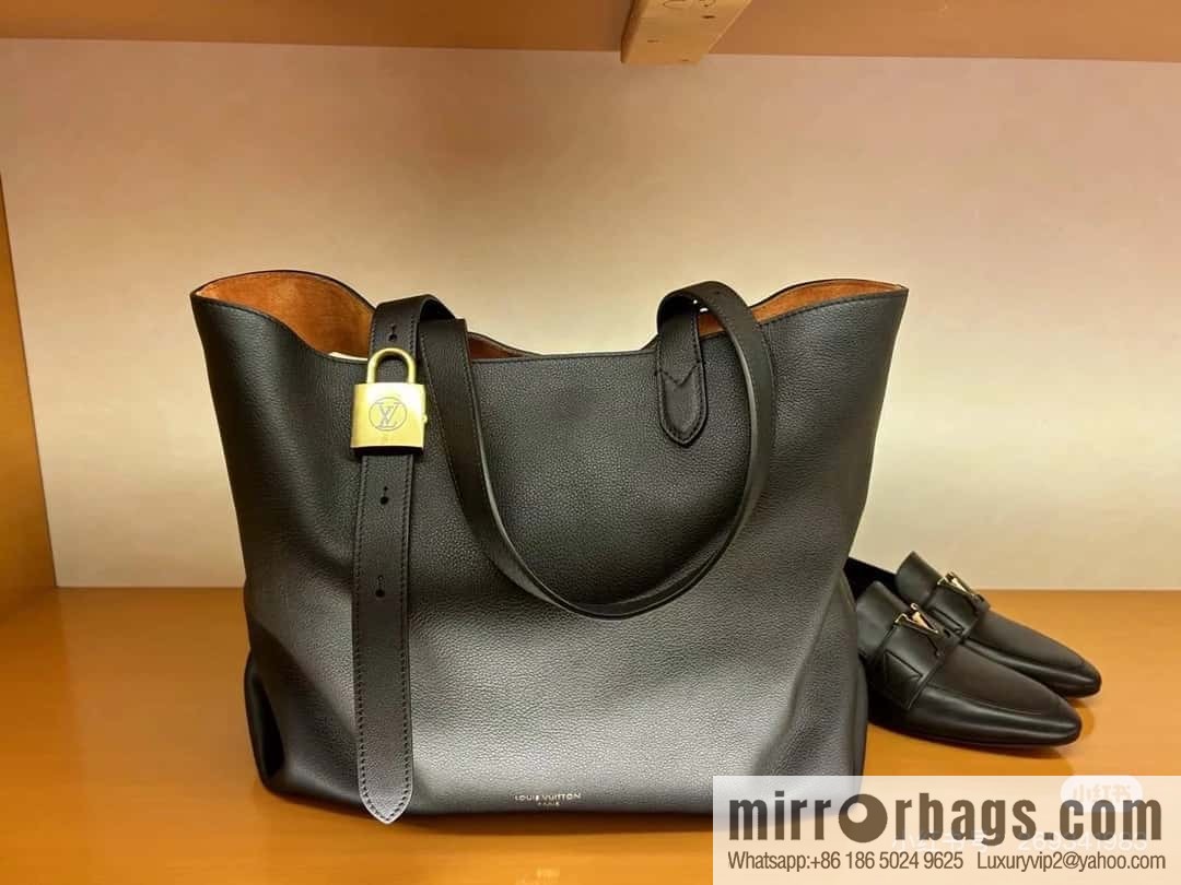 [Boutique‑grade] M25341 black, full leather shopping bag Low key cabas handbag 25342 M25343 2024 latest autumn and winter new models, Low Key Cabas medium handbag