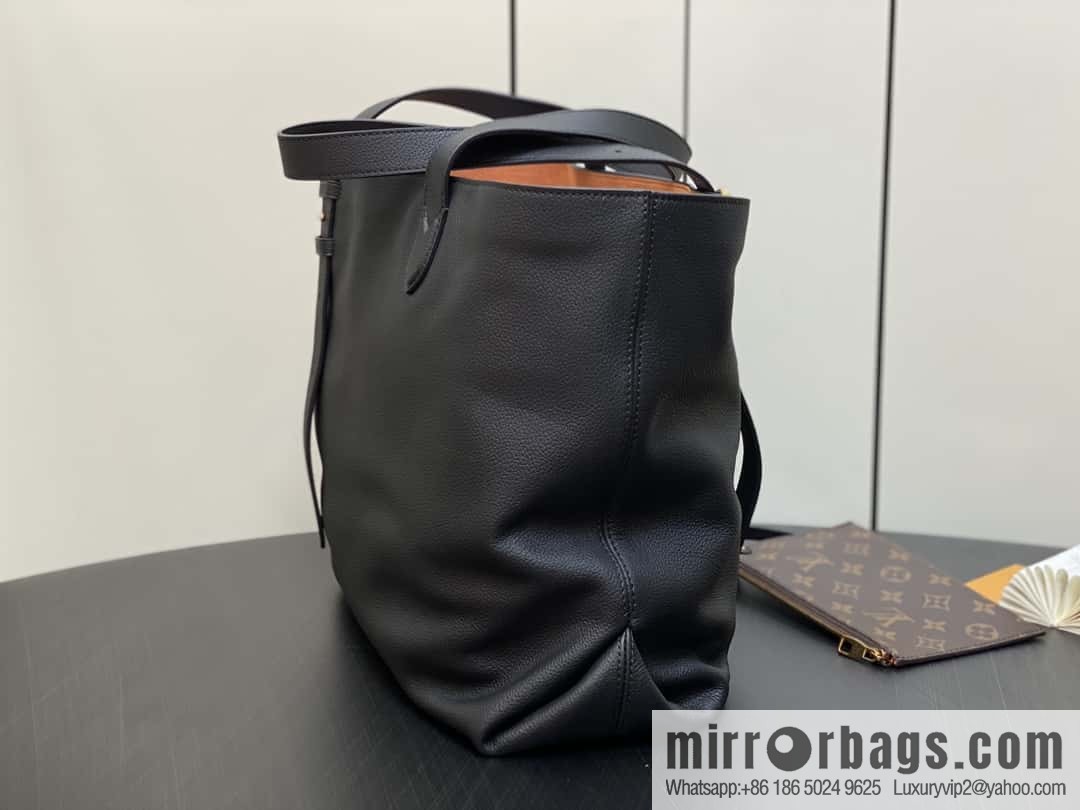 [Boutique‑grade] M25341 black, full leather shopping bag Low key cabas handbag 25342 M25343 2024 latest autumn and winter new models, Low Key Cabas medium handbag