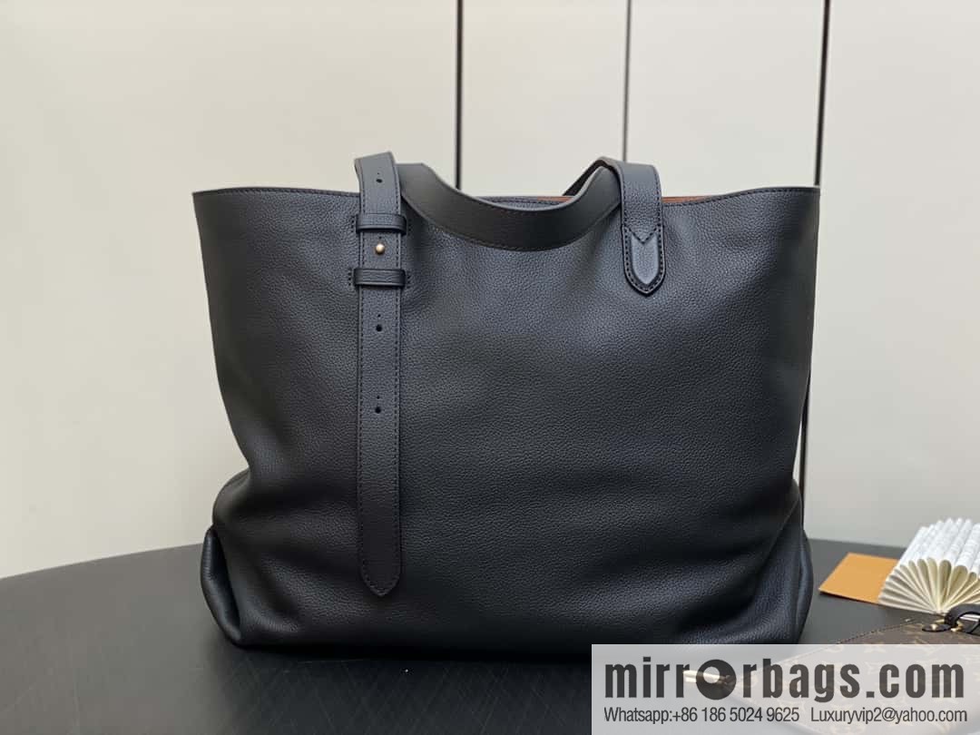 [Boutique‑grade] M25341 black, full leather shopping bag Low key cabas handbag 25342 M25343 2024 latest autumn and winter new models, Low Key Cabas medium handbag