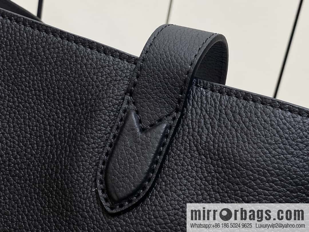[Boutique‑grade] M25341 black, full leather shopping bag Low key cabas handbag 25342 M25343 2024 latest autumn and winter new models, Low Key Cabas medium handbag
