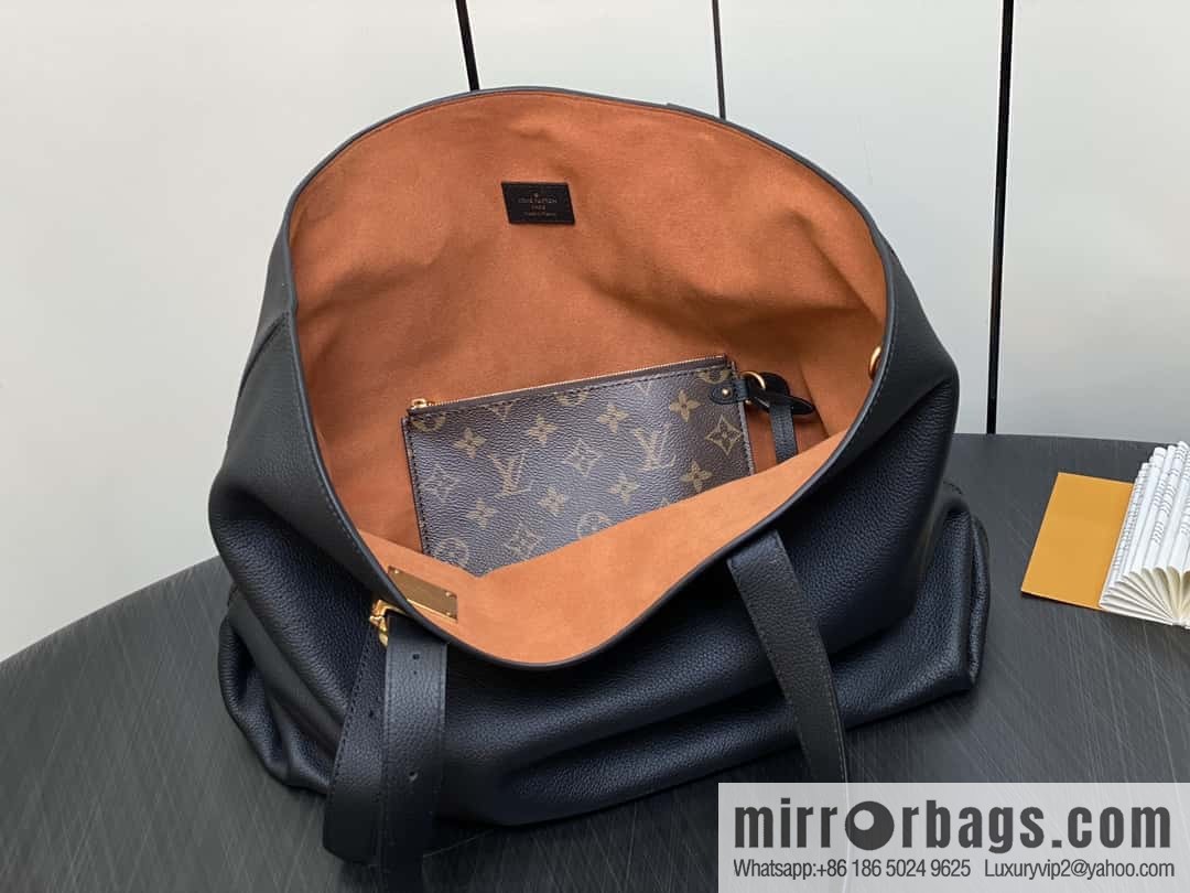 [Boutique‑grade] M25341 black, full leather shopping bag Low key cabas handbag 25342 M25343 2024 latest autumn and winter new models, Low Key Cabas medium handbag
