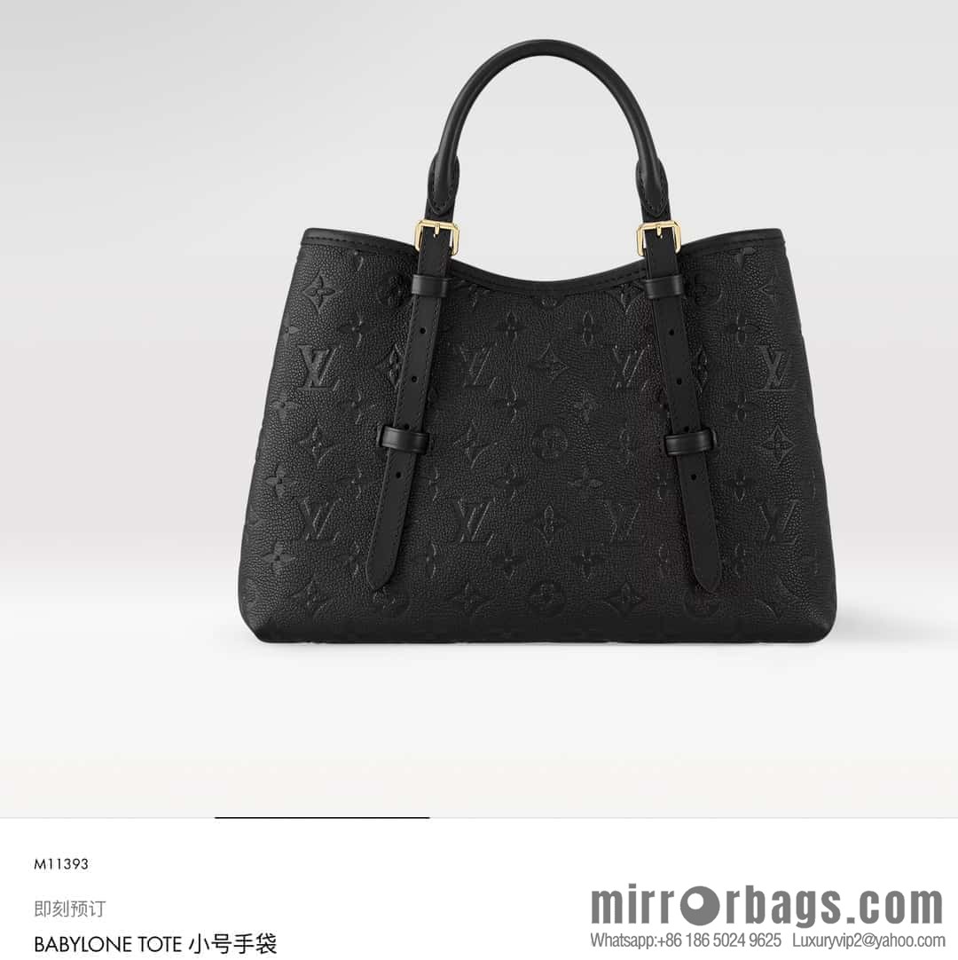 [Boutique‑grade] M11463 black, full leather tote bag series BABYLONE TOTE small handbag m11393 gray-brown m11394