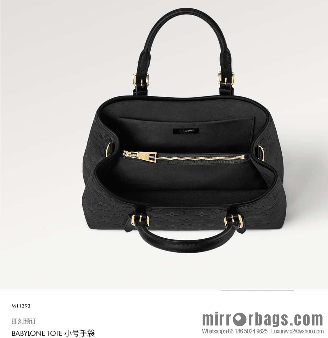 [Boutique‑grade] M11463 black, full leather tote bag series BABYLONE TOTE small handbag m11393 gray-brown m11394