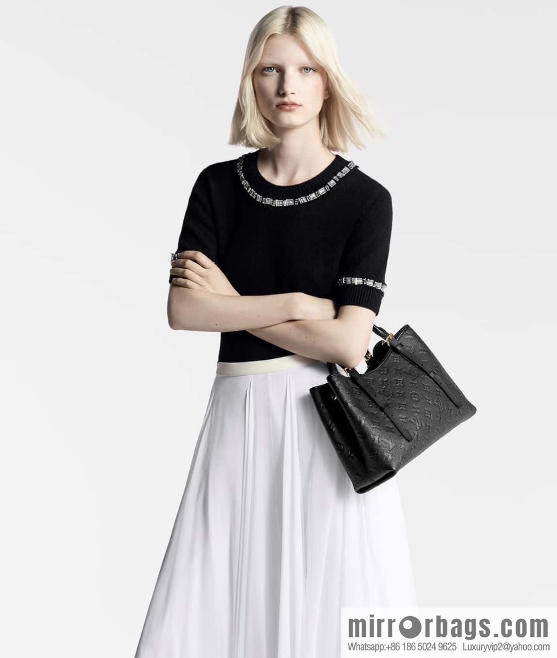 [Boutique‑grade] M11463 black, full leather tote bag series BABYLONE TOTE small handbag m11393 gray-brown m11394
