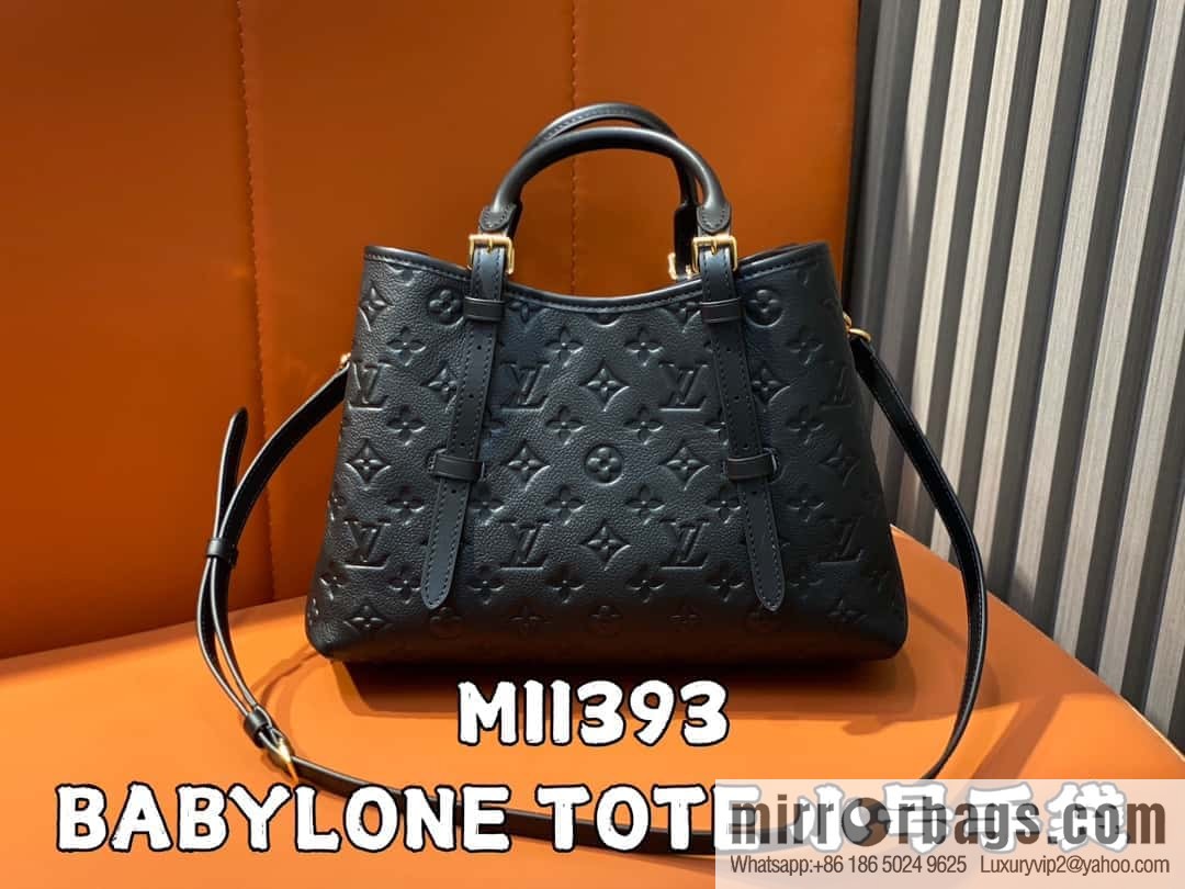 [Boutique‑grade] M11463 black, full leather tote bag series BABYLONE TOTE small handbag m11393 gray-brown m11394