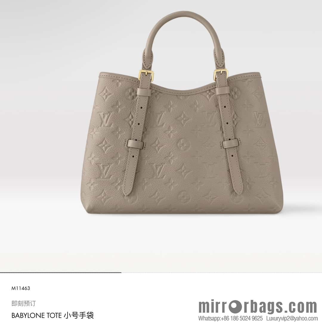 [Boutique‑grade] M11463 black, full leather tote bag series BABYLONE TOTE small handbag m11393 gray-brown m11394