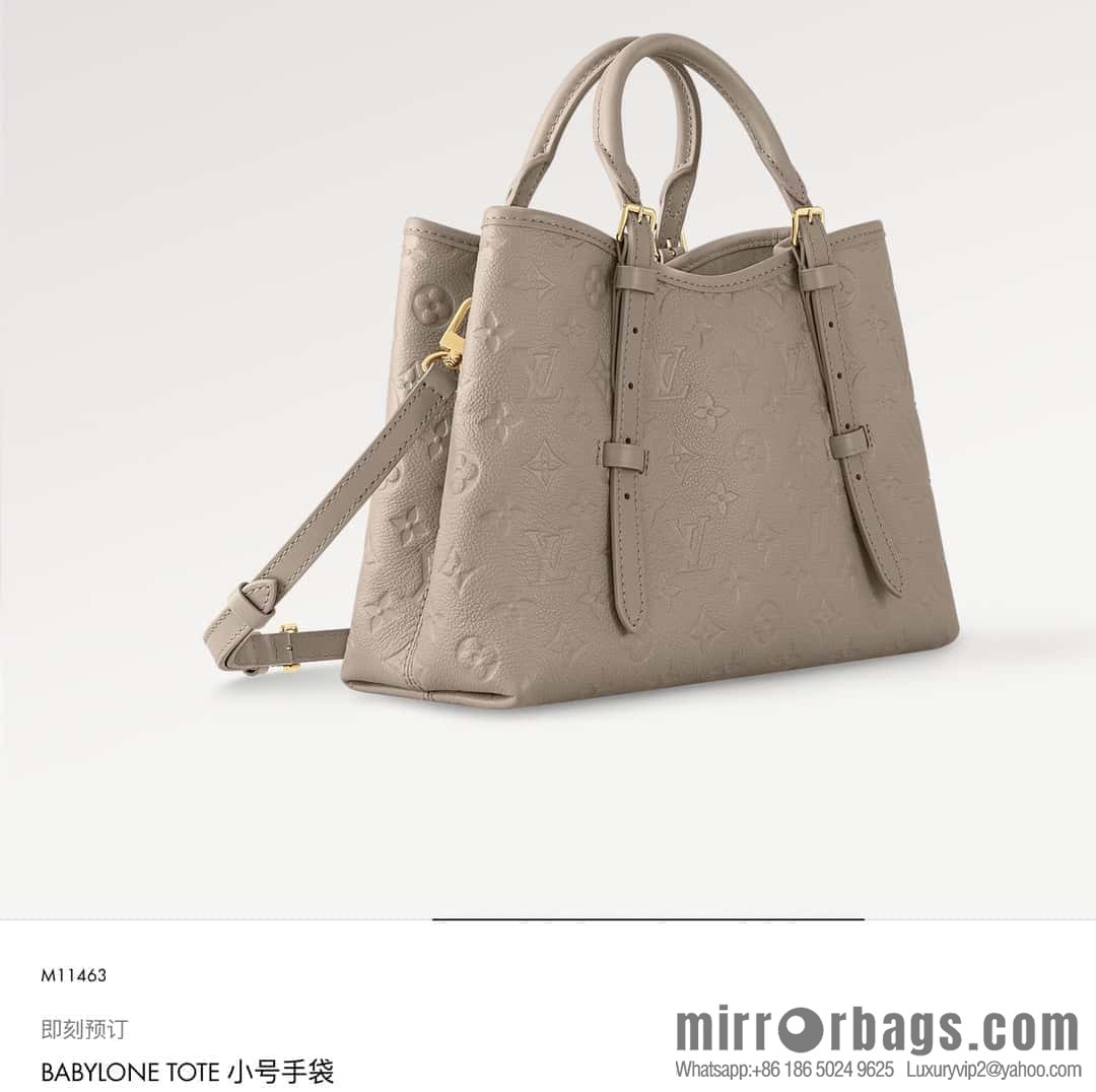 [Boutique‑grade] M11463 black, full leather tote bag series BABYLONE TOTE small handbag m11393 gray-brown m11394