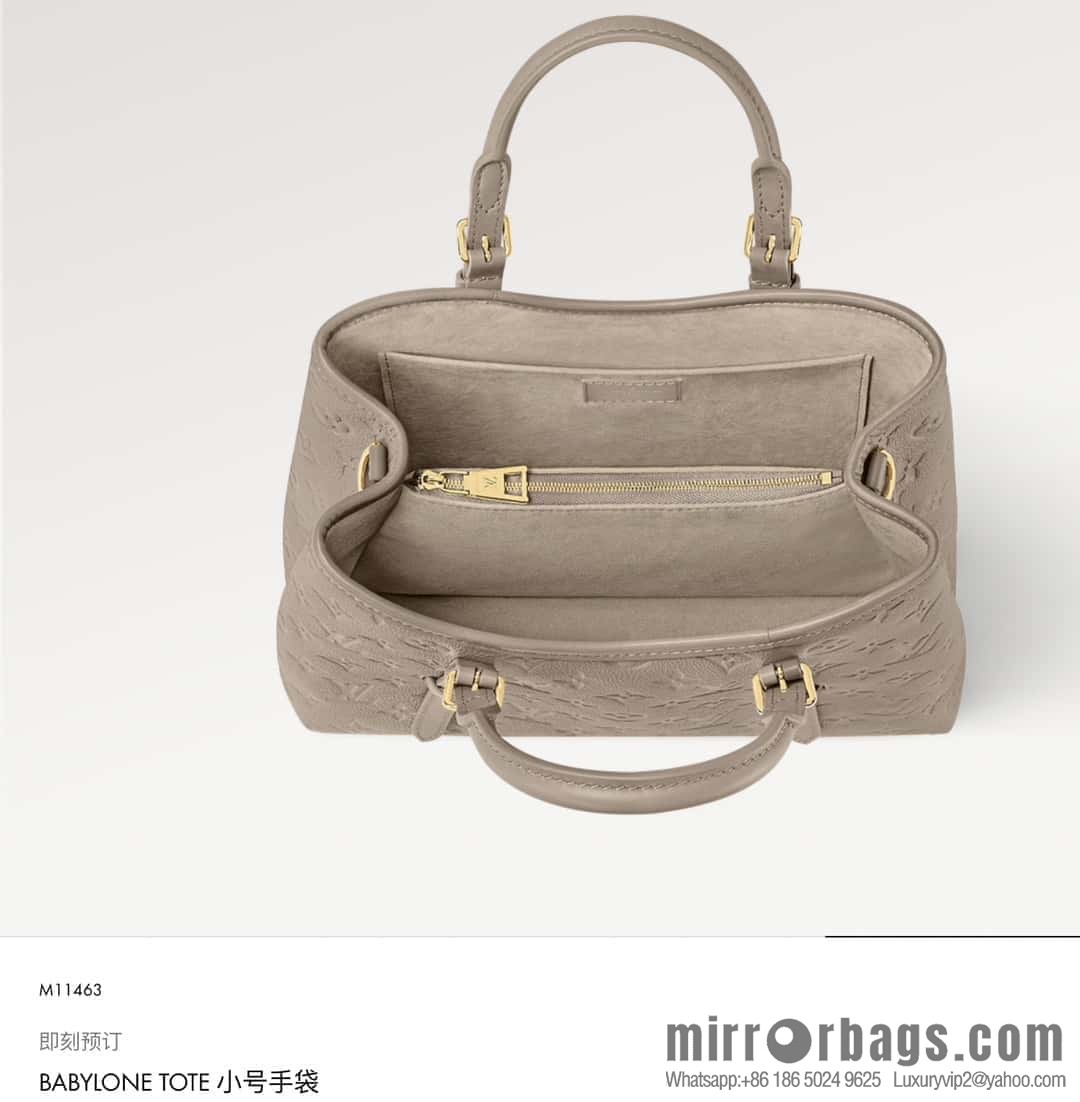 [Boutique‑grade] M11463 black, full leather tote bag series BABYLONE TOTE small handbag m11393 gray-brown m11394