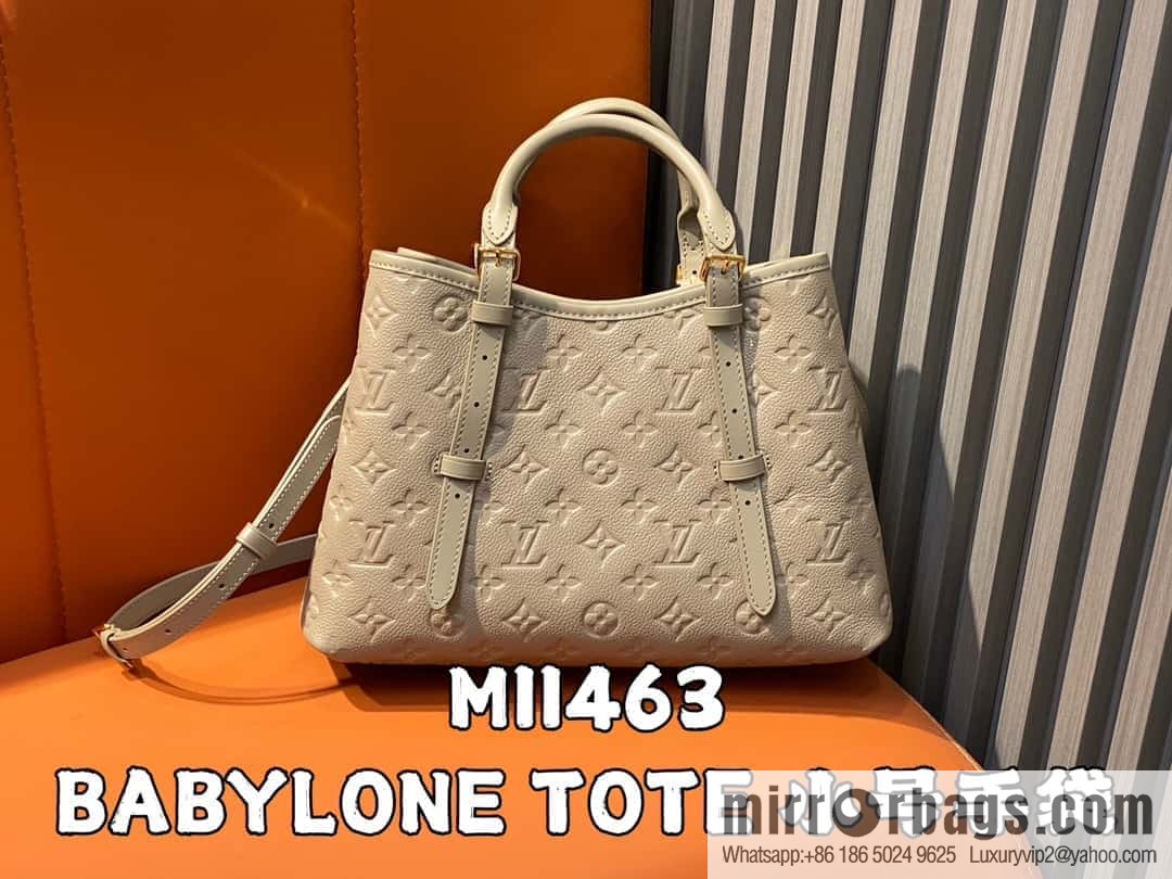 [Boutique‑grade] M11463 black, full leather tote bag series BABYLONE TOTE small handbag m11393 gray-brown m11394