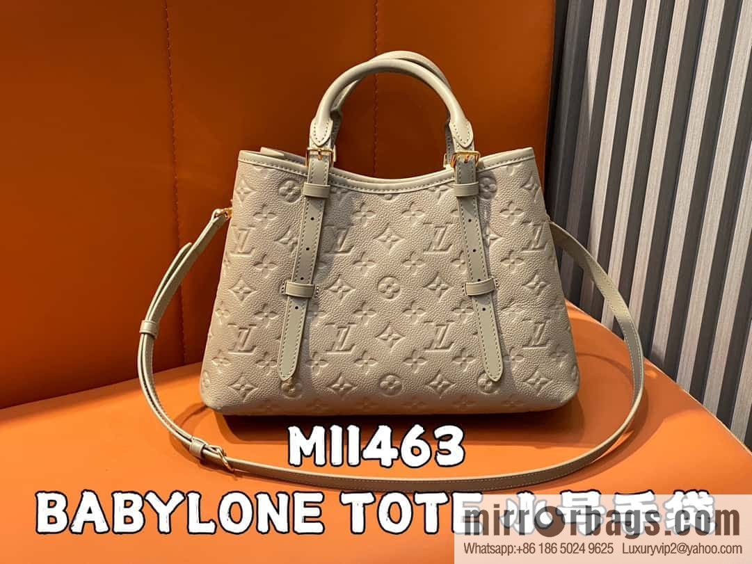 [Boutique‑grade] M11463 black, full leather tote bag series BABYLONE TOTE small handbag m11393 gray-brown m11394