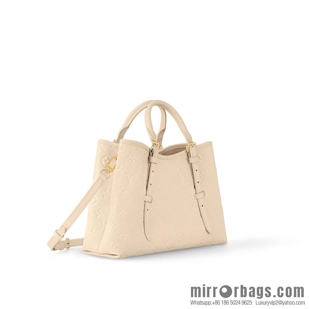 [Boutique‑grade] M11463 meters white full leather tote bag series BABYLONE TOTE small handbag m11393 gray-brown m11394