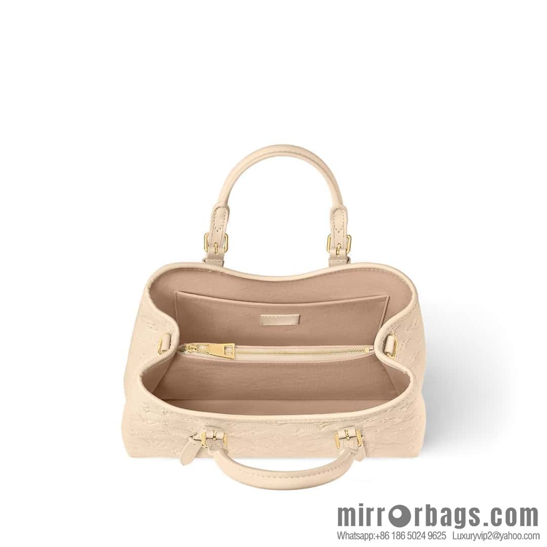 [Boutique‑grade] M11463 meters white full leather tote bag series BABYLONE TOTE small handbag m11393 gray-brown m11394