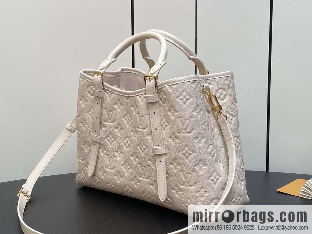 [Boutique‑grade] M11463 meters white full leather tote bag series BABYLONE TOTE small handbag m11393 gray-brown m11394