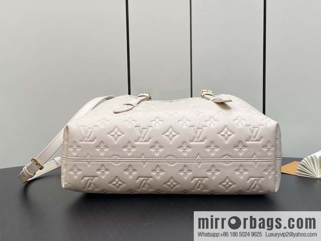 [Boutique‑grade] M11463 meters white full leather tote bag series BABYLONE TOTE small handbag m11393 gray-brown m11394