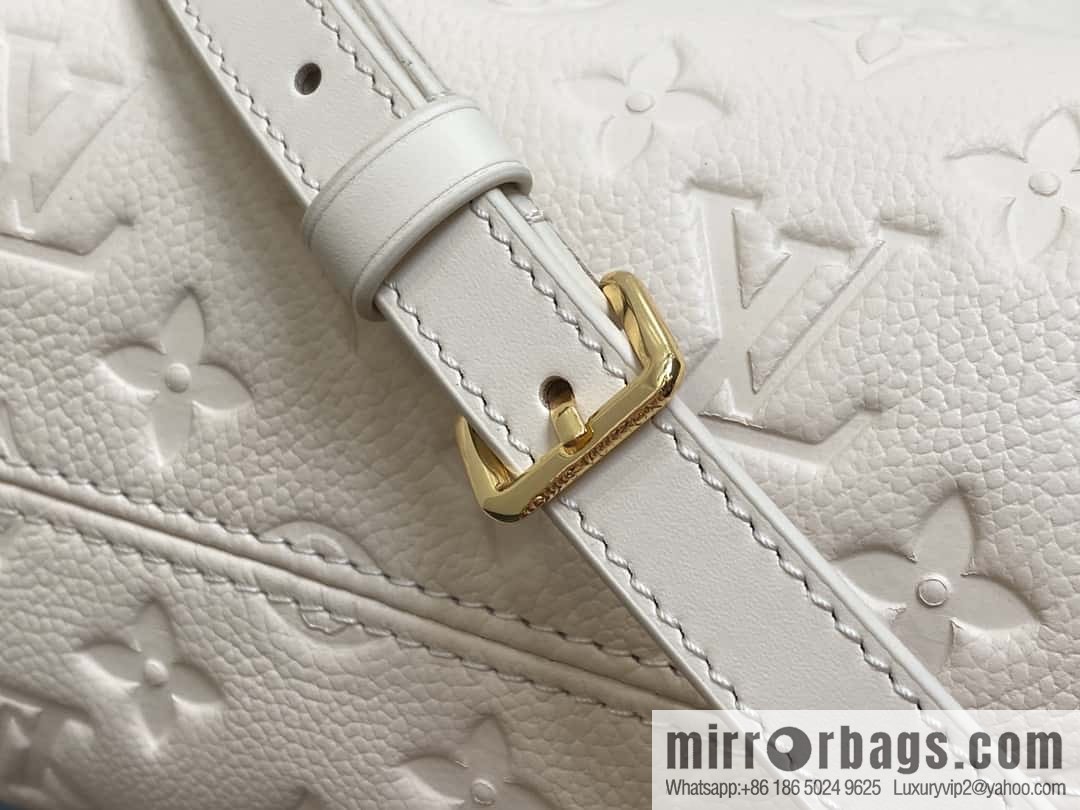 [Boutique‑grade] M11463 meters white full leather tote bag series BABYLONE TOTE small handbag m11393 gray-brown m11394