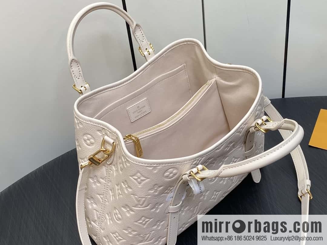 [Boutique‑grade] M11463 meters white full leather tote bag series BABYLONE TOTE small handbag m11393 gray-brown m11394
