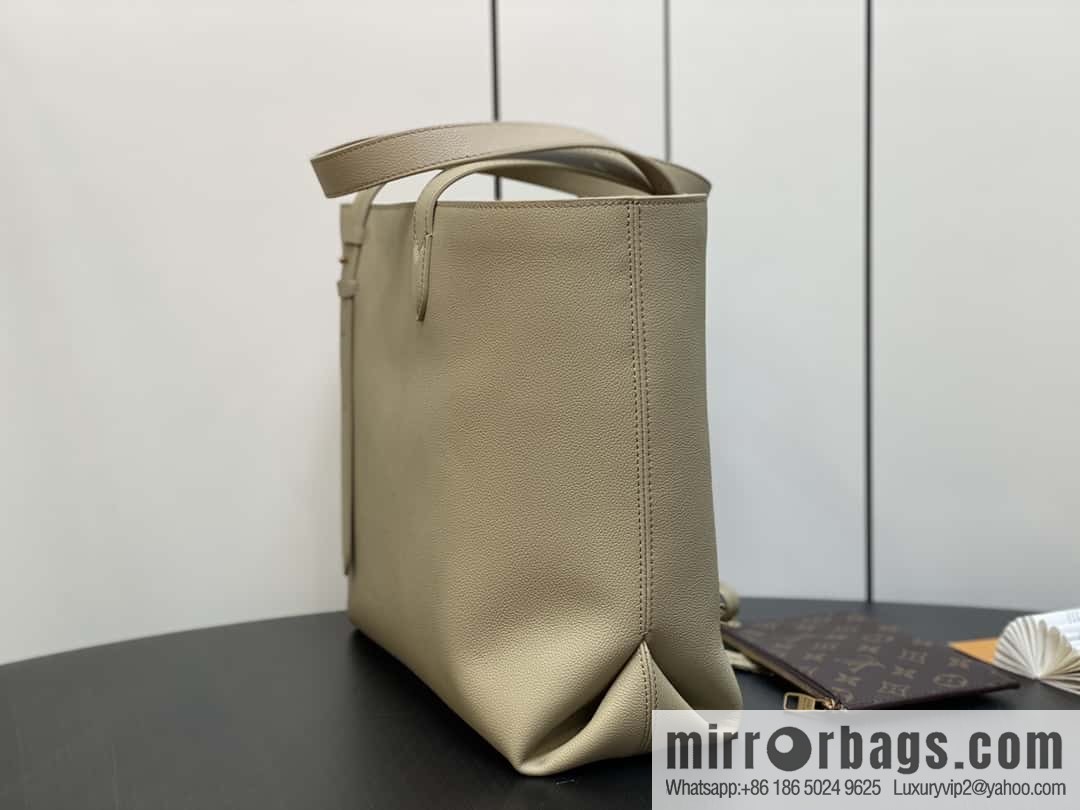 [Boutique‑grade] M25341 green, full leather shopping bag Low key cabas handbag M25341 black M25342 brown M25343 stone green 2024 latest autumn and winter new Low Key Cabas medium handbag