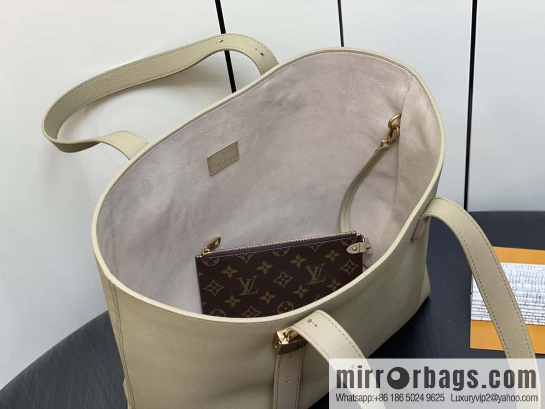 [Boutique‑grade] M25341 green, full leather shopping bag Low key cabas handbag M25341 black M25342 brown M25343 stone green 2024 latest autumn and winter new Low Key Cabas medium handbag