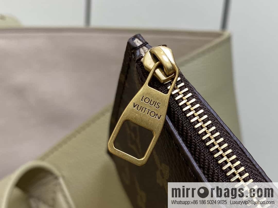[Boutique‑grade] M25341 green, full leather shopping bag Low key cabas handbag M25341 black M25342 brown M25343 stone green 2024 latest autumn and winter new Low Key Cabas medium handbag