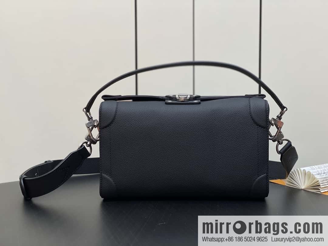 [Boutique‑grade] M11615 black full leather men's bag mailman bag series SOUL SIDE TRUNK EAST WEST mailman handbag