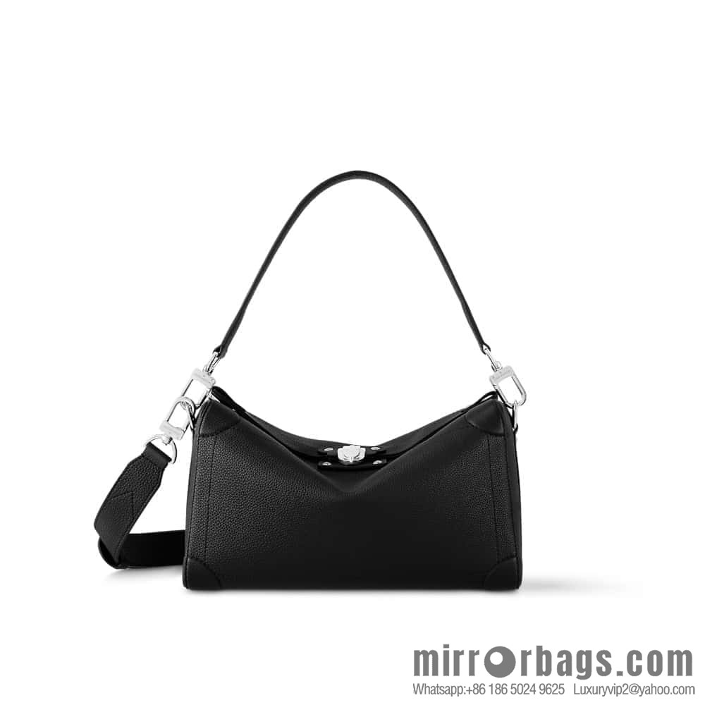 [Boutique‑grade] M11615 black full leather men's bag mailman bag series SOUL SIDE TRUNK EAST WEST mailman handbag