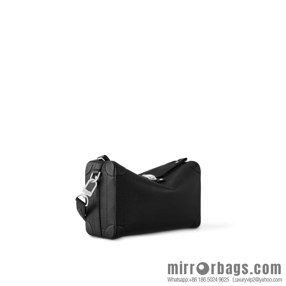 [Boutique‑grade] M11615 black full leather men's bag mailman bag series SOUL SIDE TRUNK EAST WEST mailman handbag