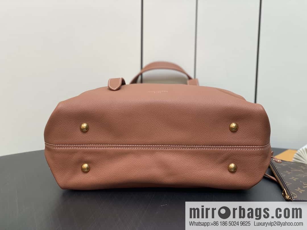 [Boutique‑grade] M25342 brown, full leather shopping bag M25341 M25343 Low key cabas handbag
